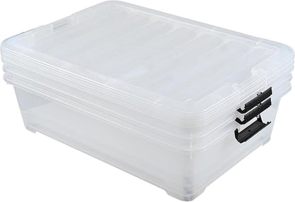 3-Pack 50 Quart Under the Bed Low Profile Storage Boxes, Large Under Bed - Image 7