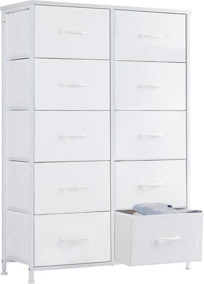 Sweetcrispy 10 Drawer Fabric Dresser Tall Chest Storage Organizer Tower by Sweetcrispy