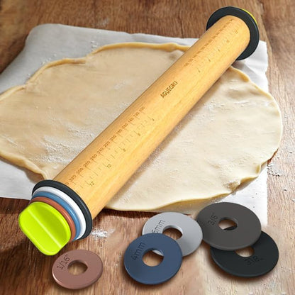 Rolling Pin with Adjustable Thickness Ring, Dough Thickness - Image 5