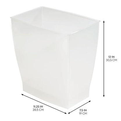 iDesign Small Rectangular Bathroom Trash Set of 2 Waste Can - Image 3