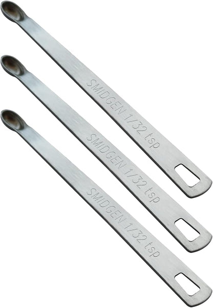 3PCS 1/32 Teaspoon Single Tiny Measuring Spoon, Small Individual Stainless by BERYLER