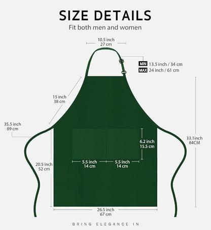 Syntus 12 Pack Bib Apron, Unisex Aprons Adjustable Waterdrop Resistant - Image 2