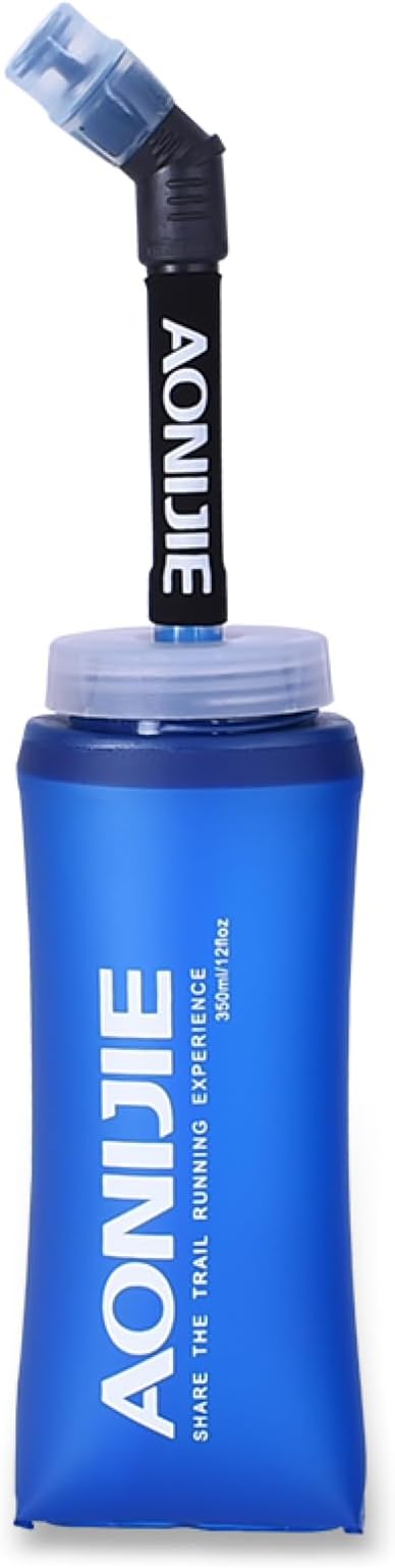 TRIWONDER TPU Soft Folding Water Bottles BPA-Free Collapsible Flask for Hydration Pack - Ideal for Running Hiking Cycling Climbing (350ml/11.83oz)