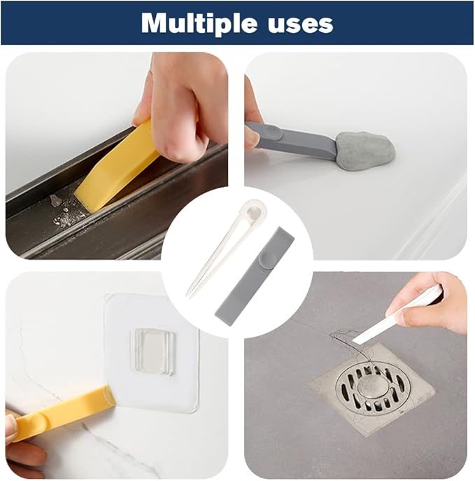 3 in 1 Groove Cleaning Brush, 2025 New Multifunction Window Track Cleaner Brush, Hanging Hard Bristle Cleaner Brushes for Kitchen (Grey)