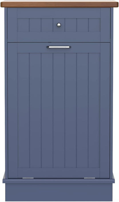 Betterhood Tilt Out Trash Cabinet 10 Gallon Wooden Free Standing Laundry Sorter - Image 7
