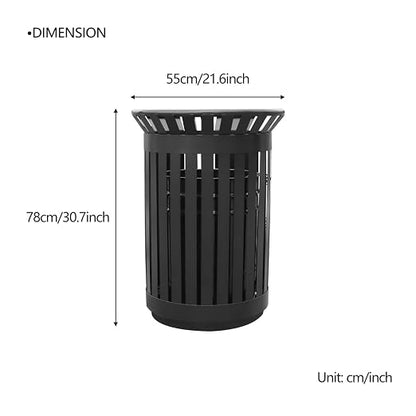 Outdoor Metal Slatted Trash Receptacle, Waste Receptacle，Commercial Trash Cans - Image 2