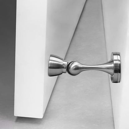 YAGU Silver Door Stopper 6 Pack Magnetic Door Stops Zinc Alloy Brushed Nickel - Image 2