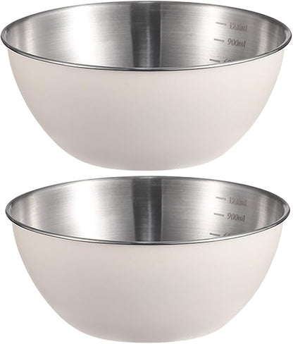 Stainless Steel Salad Bowls Set of 2 Mixing Bowl by AIYoo