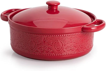 FUN ELEMENTS Casserole Dish, 2 Quart Lace Emboss Casserole Dish by IntoYourHouseOntoYourTable