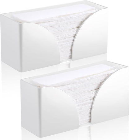 2PCS White Paper Towel Dispenser Countertop, AcrylicPaper Towel Holder by AFOROEOA