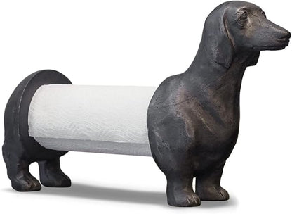 Vintage Dachshund Dog Paper Towel Holder Black Wiener Dog Tissue Towel Display by Synovana