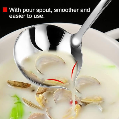 Kitchen Soup Ladle 304 Stainless Steel Punch Metal Luminous Ladell Spoons - Image 3