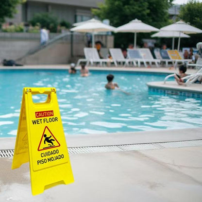 1-Pack Caution wet floor sign, 24 in. Height, Bright Yellow Double-Sided - Image 7