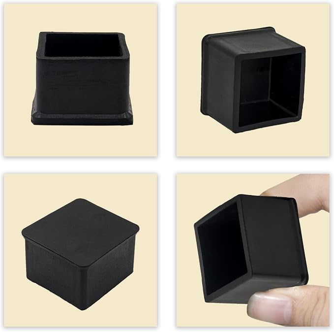 Flyshop 20PCS Non-Slip Rubber Leg Tips Floor Protectors Square Chair Leg Caps - Image 6