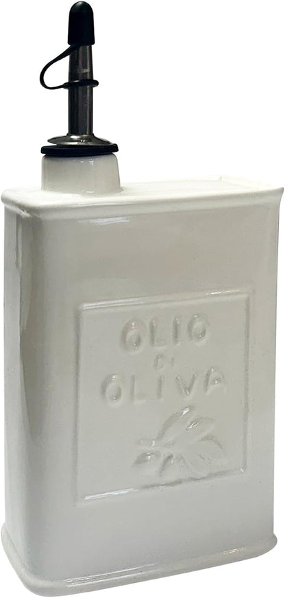 Fox Run White Ceramic Oil Can, 17 oz/500 ML Olive Oil Dispenser by foxrunbrands
