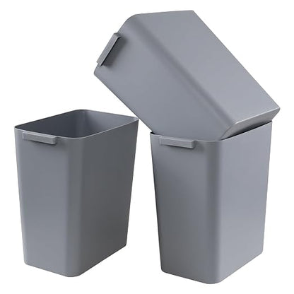 Zopnny Plastic Trash Can Wastebasket, Waste Bin, 4.5 Gallon, 3 Pack by Zopnny