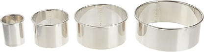 Ateco 4 Piece Stainless Steel Plain Edge Round Cutters Set in Graduated Sizes - Image 2