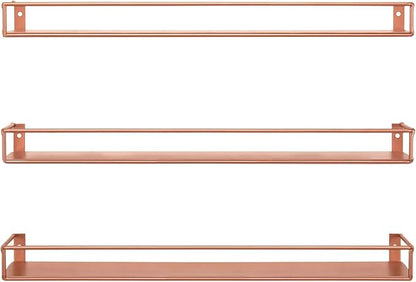 MyGift Modern Copper Metal Wall Mounted Display Racks - Image 6