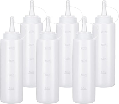 Condiment Squeeze Bottles Ketchup Dispenser, 6 Pack 8oz Squeeze Bottles by Katfort