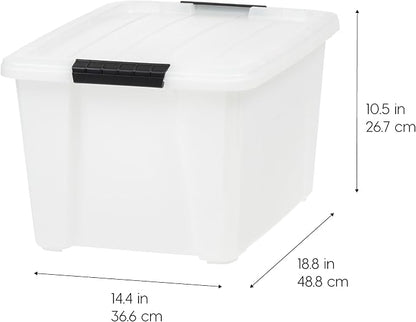 IRIS USA 33 Qt Stackable Plastic Storage Bins - Image 4
