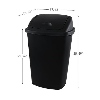 13 Gallon Black Outdoor Garbage Can - Image 2