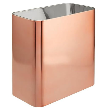 mDesign Small Metal 2.4 Gallon/9 Liter Trash Can Wastebasket Garbage Bin - Image 5