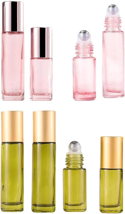 10 Pack Glass Roller Bottles for Essential Oils, 5ml Green Roll On Bottles - Image 4