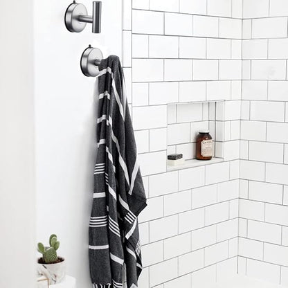 DGYB Large Suction Cup Hooks for Shower Set of 2 Brushed Nickel Towel Hooks for - Image 4