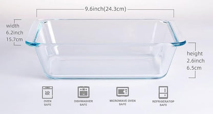 Deep Clear Glass Baking Dish, Rectangular Tempered Glass Baking Pan, Larger - Image 2