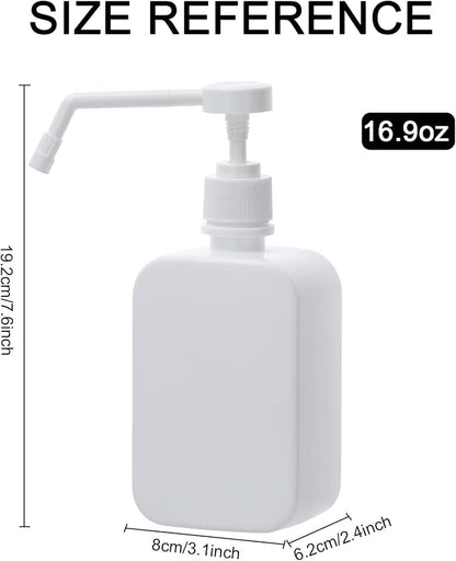Pump Bottles Dispenser 16.9oz/500ml, 2 Pack Empty Plastic Lotion Shampoo Bottles - Image 2