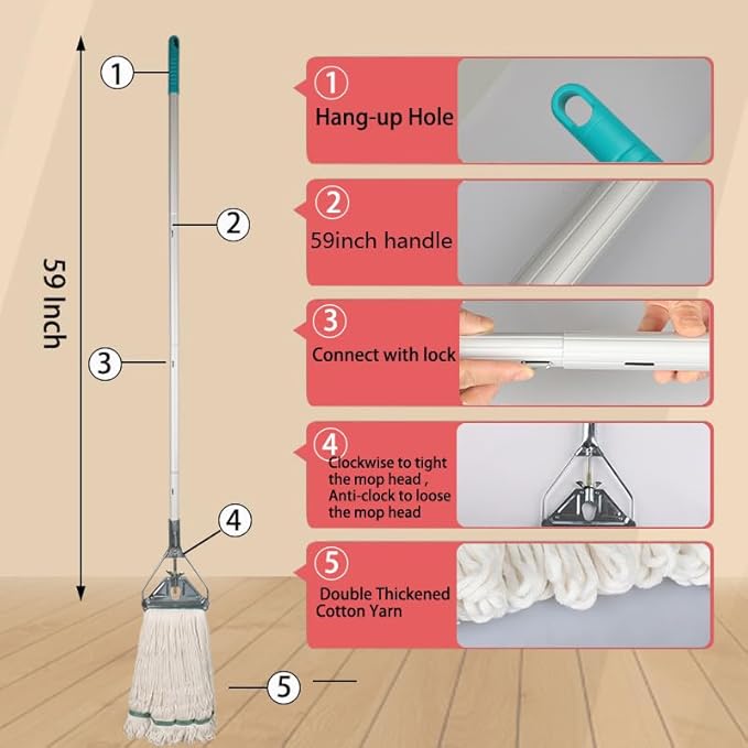 OFO Loop-End String Mop with Extra Head Replacement - Image 2