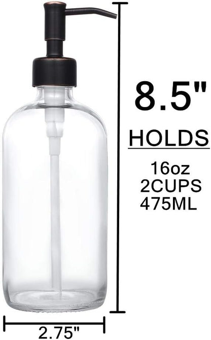 2 Pack Thick Clear Glass Pint Jar Soap Dispenser - Image 4
