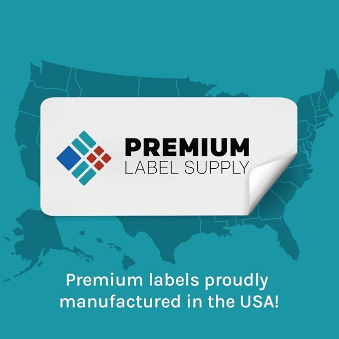 Premium Label Supply Bright Neon Color Fluorescent Sticker Labels - 1.5" x 1.5" Square Labels - (Fluorescent Orange, 24,000 Labels)