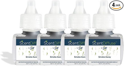 Scent Fill Smoke Away Plug in Air Freshener, 4 Scented Oil Refills by ScentFill