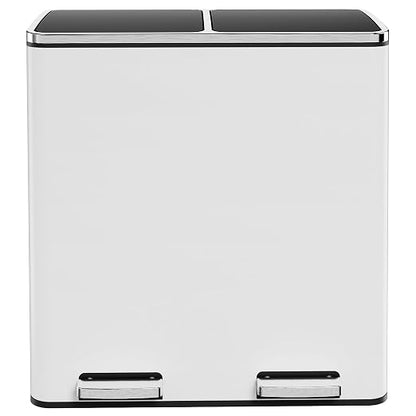 AthLike 60L Dual Trash Can, Stainless Steel Kitchen Garbage Can, Double by AthLikeforEveryone