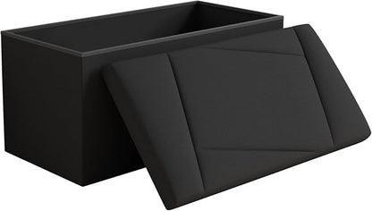 Folding Storage Ottoman Bench, 30 Inches Storage Chest, End of Bed Bench by Unknown
