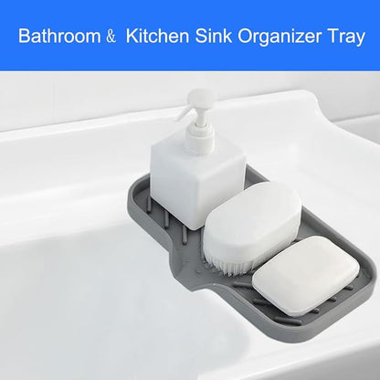 Sponge Holder for Kitchen Sink, Silicone Sponge Dish Tray - Image 6