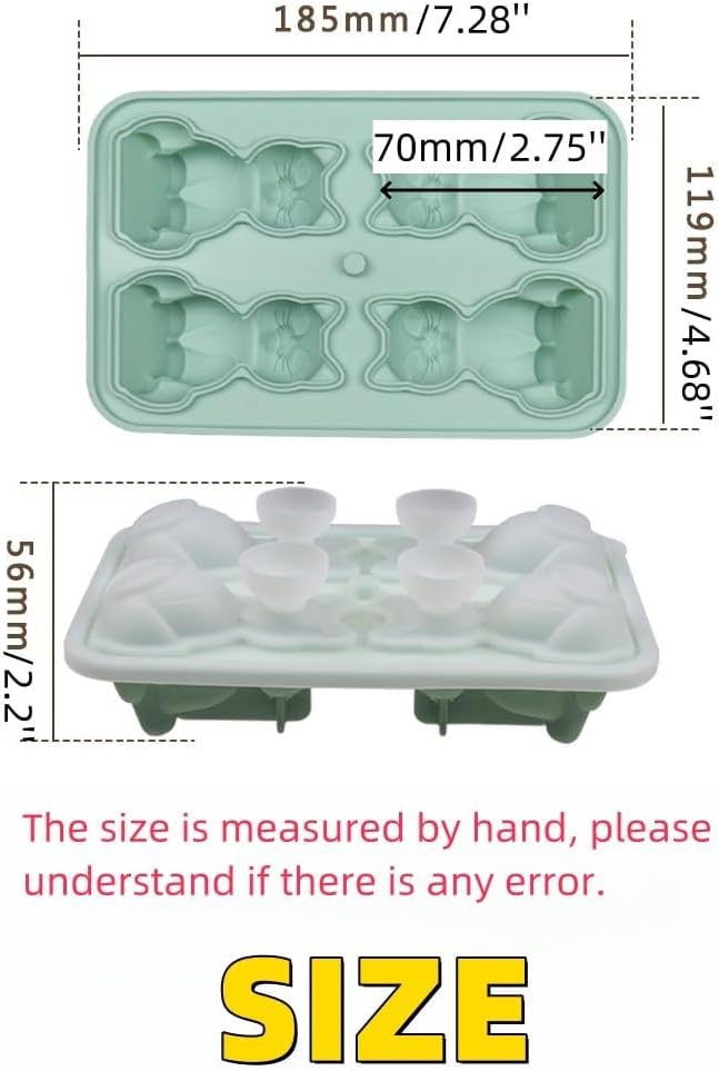 Cute 3D Cat Silicone Ice Cube Tray Mold Cartoon Animal Ice Box BPA-Free - Image 3