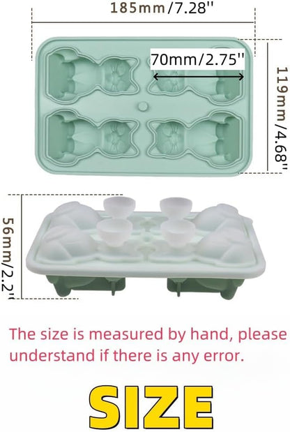 Cute 3D Cat Silicone Ice Cube Tray Mold Cartoon Animal Ice Box BPA-Free - Image 3