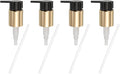 uxcell 4 Pcs Soap Dispenser Pump Heads, Hand Soap Dispensers Top Pumps Replacement Clip-on Pumphead for Standard 24/410 Neck Size Bathroom Lotion Shampoo Bottle, Gold Black