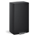 mVm 10.6 Gallon Heavy Duty Step Trash Can with Lid, Foldable Foot Pedal Bin for Kitchen Office Dormitory Home Rooms (Black)
