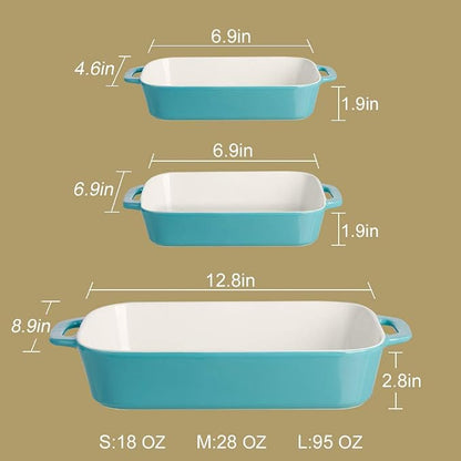 Sweejar Ceramic Bakeware Set, Rectangular Baking Dish - Image 6