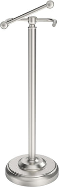 Toilet Paper Holder Stand, Brushed Nickel Toilet Paper Holder Free Standing, Post Pivoting Design & Stable Weighted Base SUS304 Stainless Steel for Bathroom(Mega Roll)