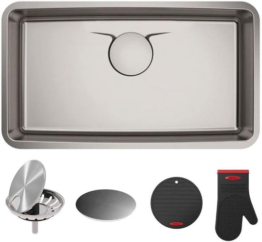 KRAUS Dex 33-inch Undermount 16 Gauge Stainless Steel Single Bowl Kitchen Sink, KD1US33B