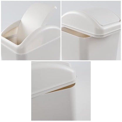 3.5 Gallons/14 Liter Small Trash Can, Plastic Swing Lid Garbage Bin，9.8" x 6.6" - Image 3