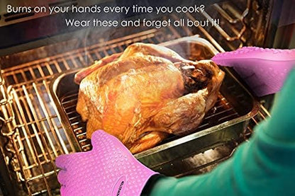 KITCHEN PERFECTION XL Silicone Smoker Oven Gloves-Extreme Heat Resistant BBQ - Image 5