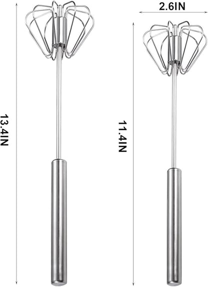 Semi-automatic Whisk, Stainless Steel Egg Beater, Versatile Milk Frother - Image 3