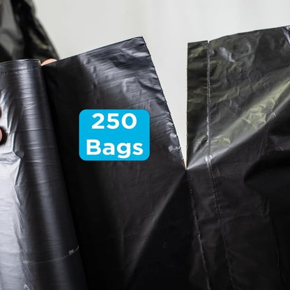 250 Count, 40-45 Gallon Trash Bags, Heavy Duty Black Bags, 45 Gallon - Image 4
