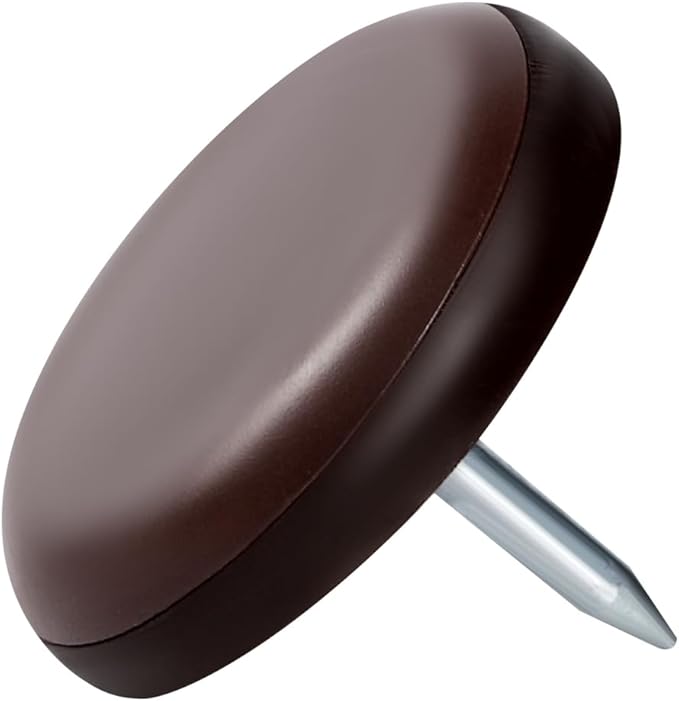 Furniture Glides Sliders-Furnigear PTFE (Teflon) Chair Leg Movers Sliders for Carpet and Hardwood Surface - Move Your Furniture Easily & Safely - Best Floor Protector (1-1/4", Brown-24pack)