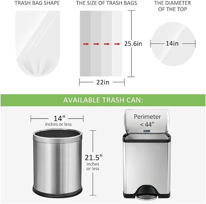 8 Gallon 130 Counts Strong Trash Bags Garbage Bags by RayPard, fit 30 Liter - Image 2